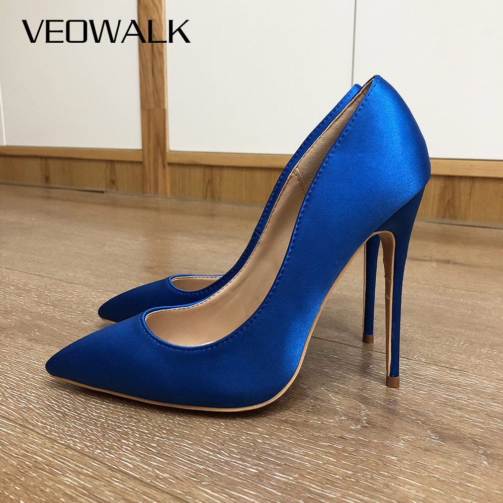 Veowalk Royal Blue Women Silk  - Slip Dress Satin 评论和价格