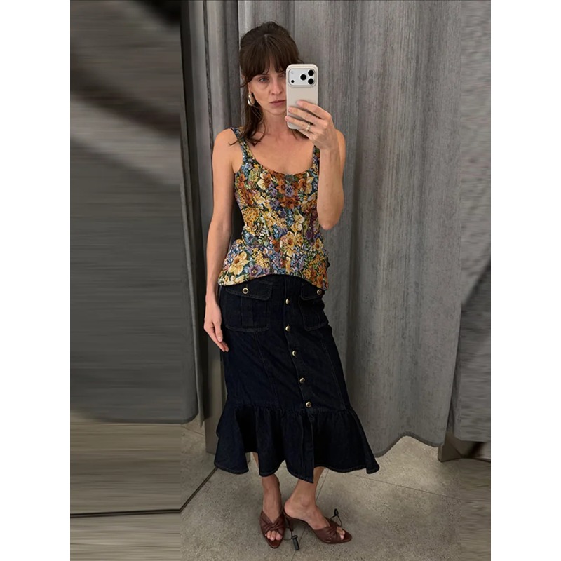 Floral Printed Waist Cinched W - Corset Waist Cinch 评论和价格