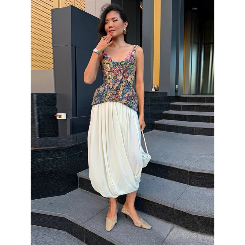 Floral Printed Waist Cinched W - Corset Waist Cinch 评论和价格