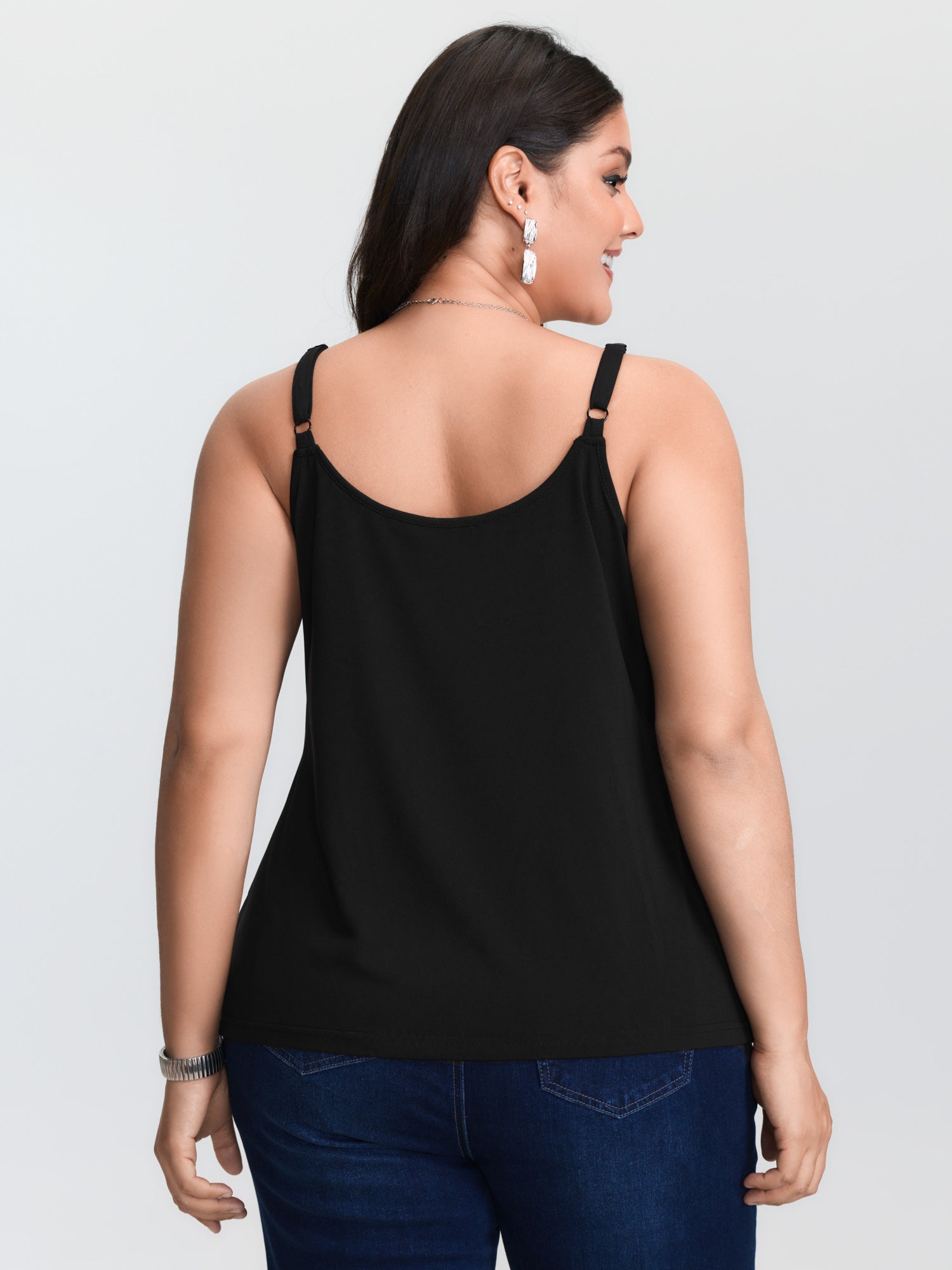 Plus‑size black knitted camiso - Cami Top Lace 评论和价格